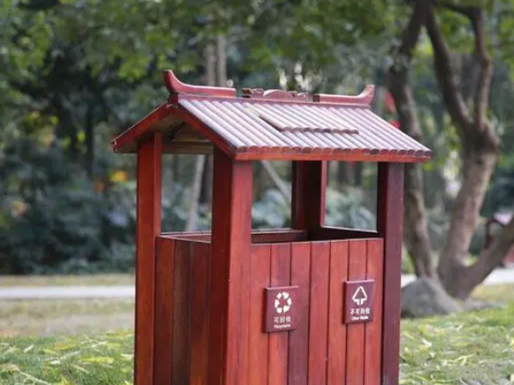 钢木垃圾桶